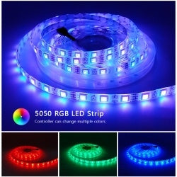 Oferta Especial: Tira LED Multicolor con Control Remoto - Iluminación Decorativa para Hogar y Eventos | Leds SMD 3528/5050, 8 Modos de Luz