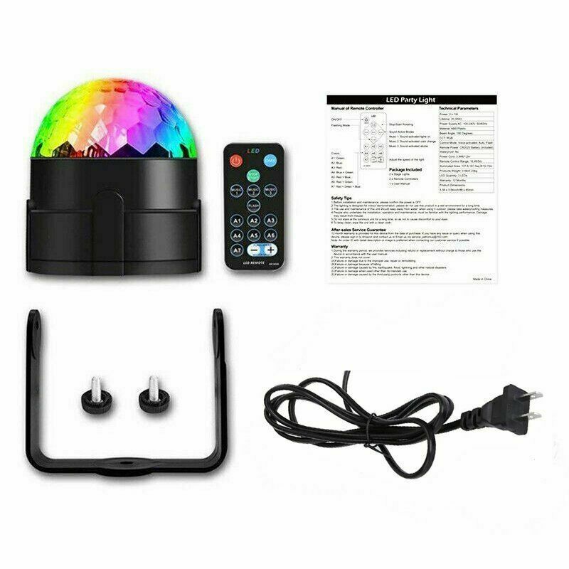 Lámpara de Discoteca con Control Remoto y Sonido Activado, Luces LED Multicolor para fiestas, Regalo Ideal para Partidos y Celebraciones