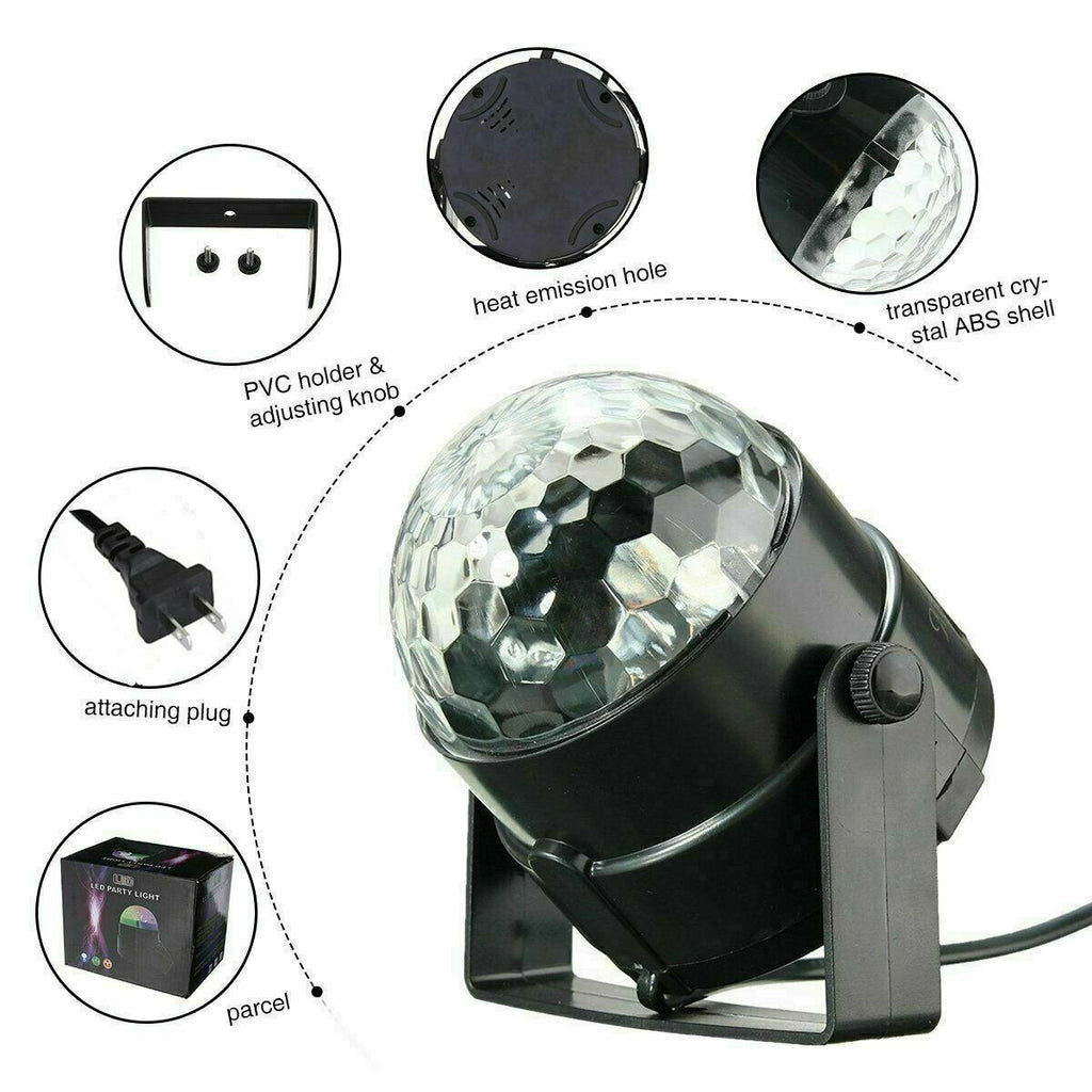 Lámpara de Discoteca con Control Remoto y Sonido Activado, Luces LED Multicolor para fiestas, Regalo Ideal para Partidos y Celebraciones