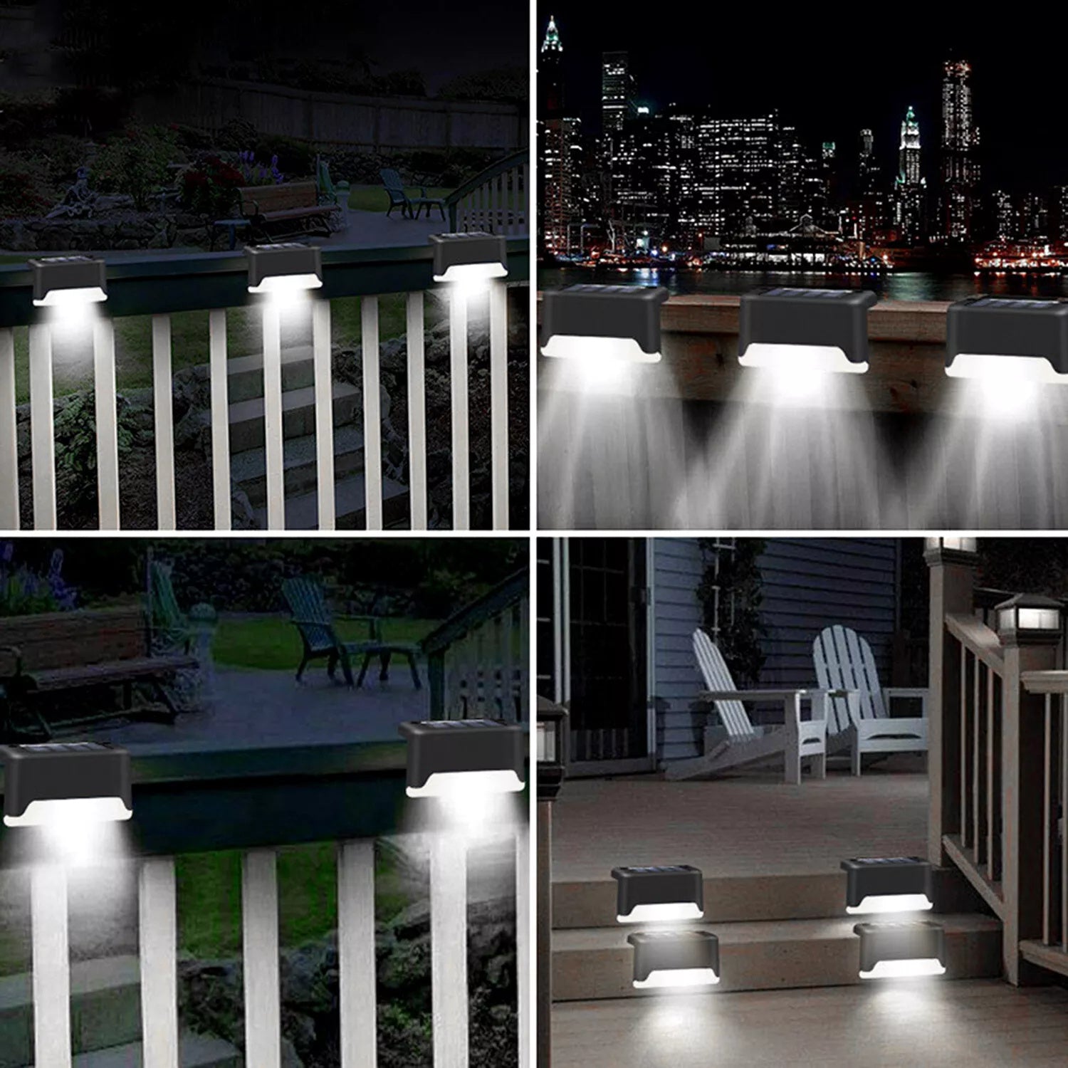 Set de 4 Lámparas Solares de Escalera con Diseño Bronce – Iluminación Exterior Inteligente para Jardín y Seguridad | Ecológicas, Automáticas y Resistente al Clima