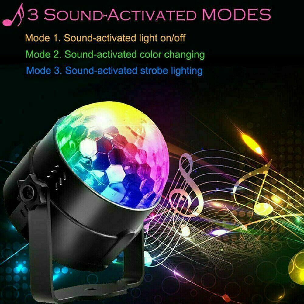 Lámpara de Discoteca con Control Remoto y Sonido Activado, Luces LED Multicolor para fiestas, Regalo Ideal para Partidos y Celebraciones